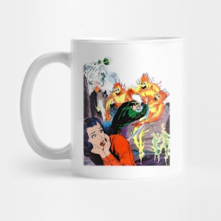 Fighting Fire Ghosts Forbidden Worlds Exploring the Supernatural Retro Vintage Comic Book Mug